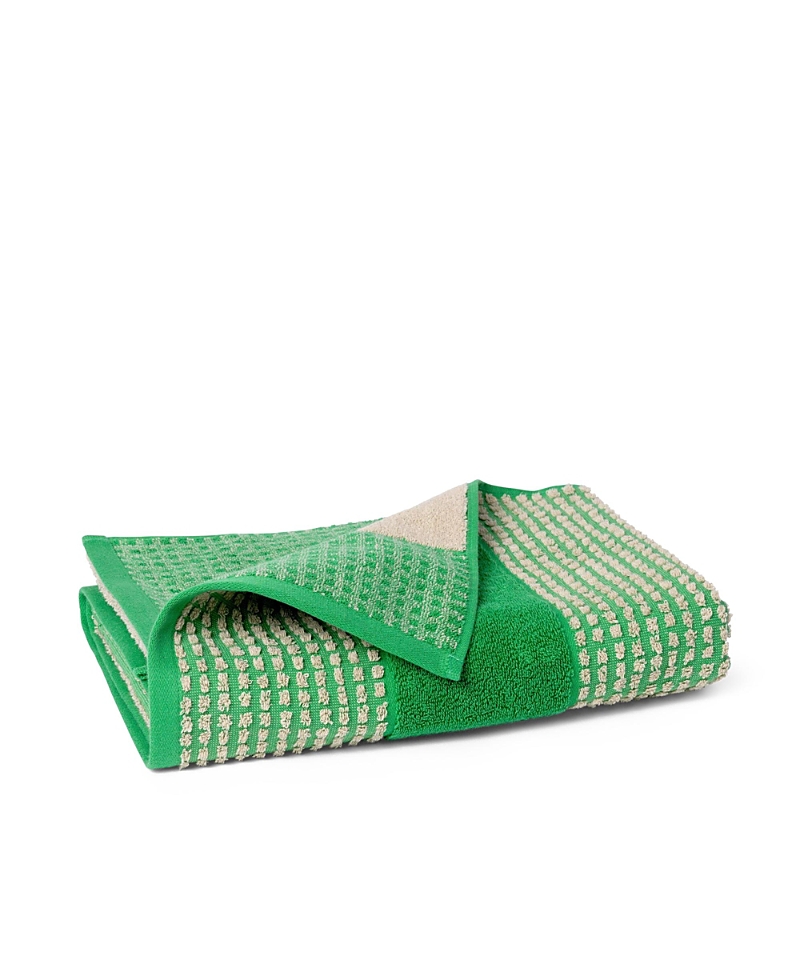 Juna Check Bath Towel In Green/sand