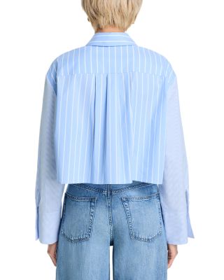 Cropped Striped Poplin Shirt