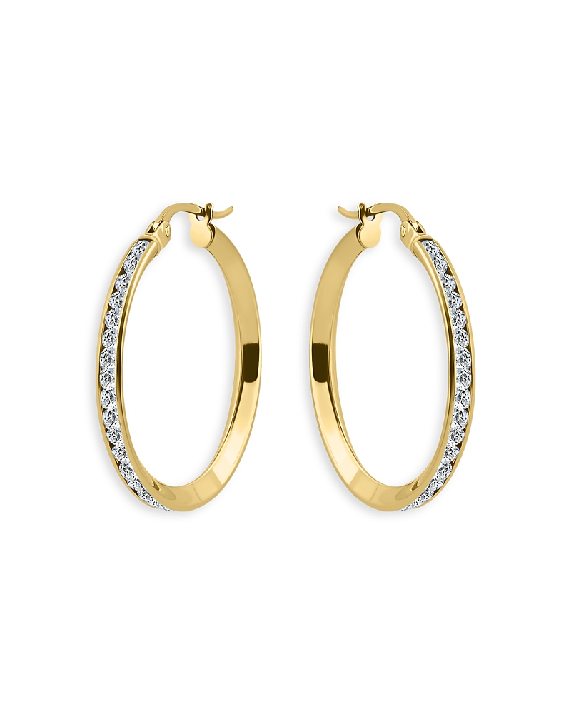 Aqua Pave Hoop Earrings