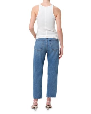 90's Crop Mid Rise Straight Jeans in Shrine
