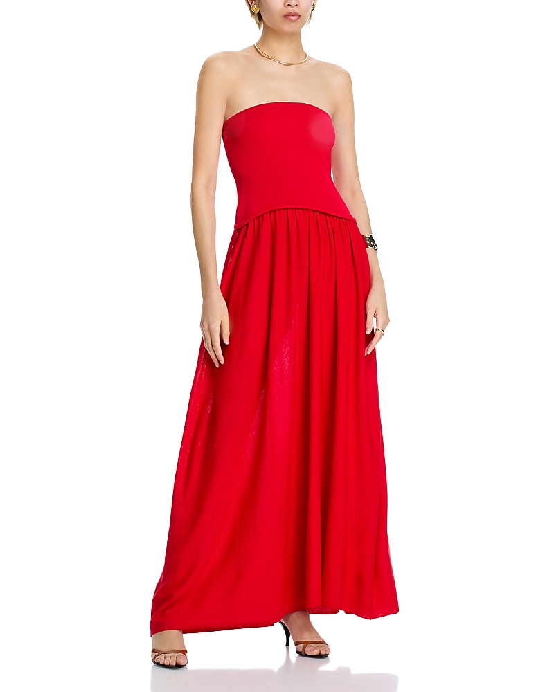 Solid & Striped The Strapless Soglio Dress In Red