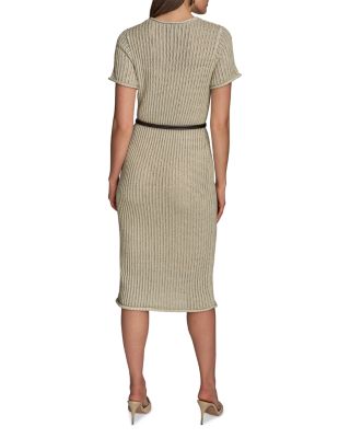 Cord Belt Sweater Dress