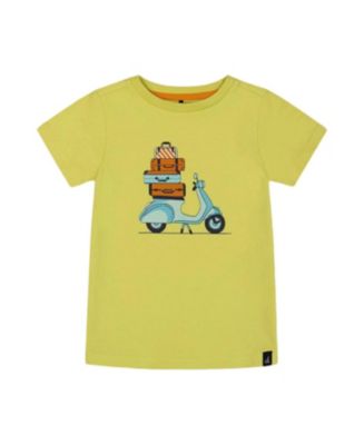 Deux Par Deux Boys' Basic Pocket T-Shirt - Blue 'Pirates In The Zone' Graphic, Sizes 5-12, 60% Cotton