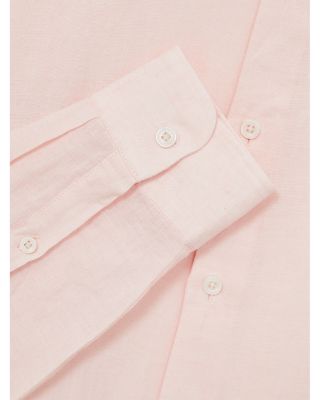 Ruban Long Sleeve Button Front Linen Shirt