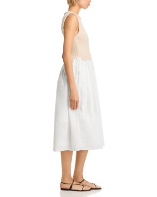 Mixed Media Poplin Midi Dress - Exclusive