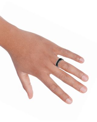 Men's Gray & Black Inlay Band in Tantalum