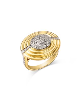 Diamond Pav&eacute; Statement Ring in 14K Yellow Gold, 1.0 tcw
