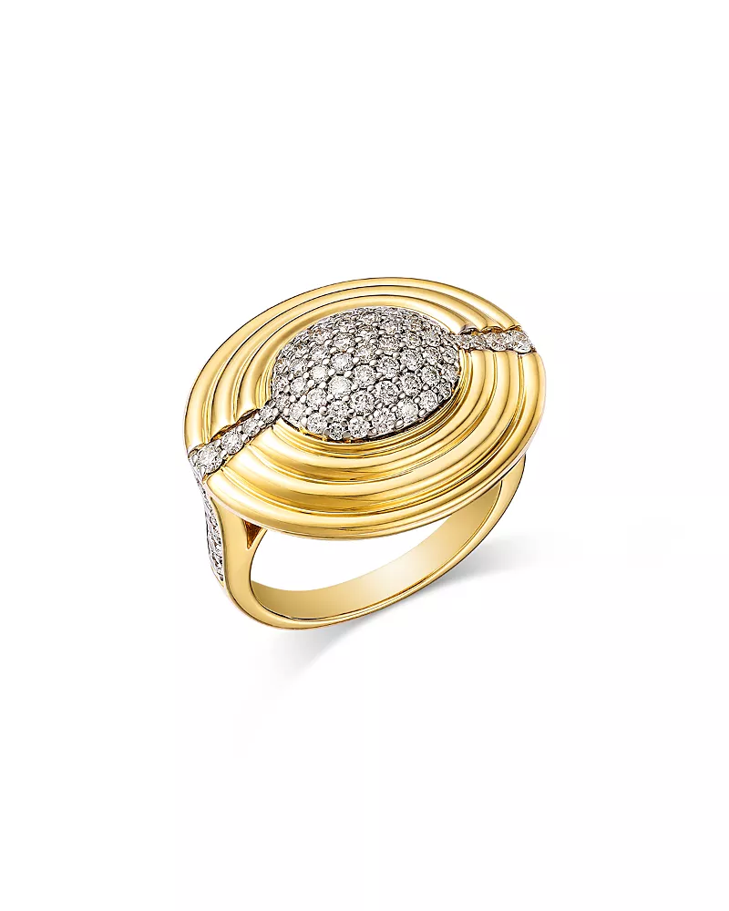 Bloomingdale's Fine Collection Diamond Pave Statement Ring in 14K Yellow Gold, 1.0 tcw
