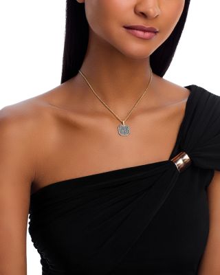 Black Diamond Dog Tag Pendant Necklace in 14K Yellow Gold, 1.25 tcw