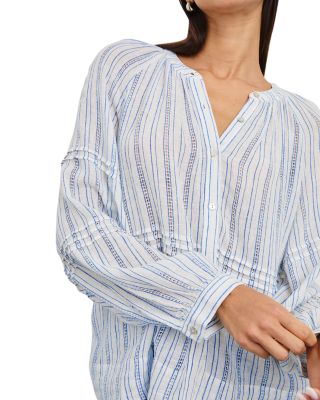 Frances Relaxed Fit Linen Peasant Top 