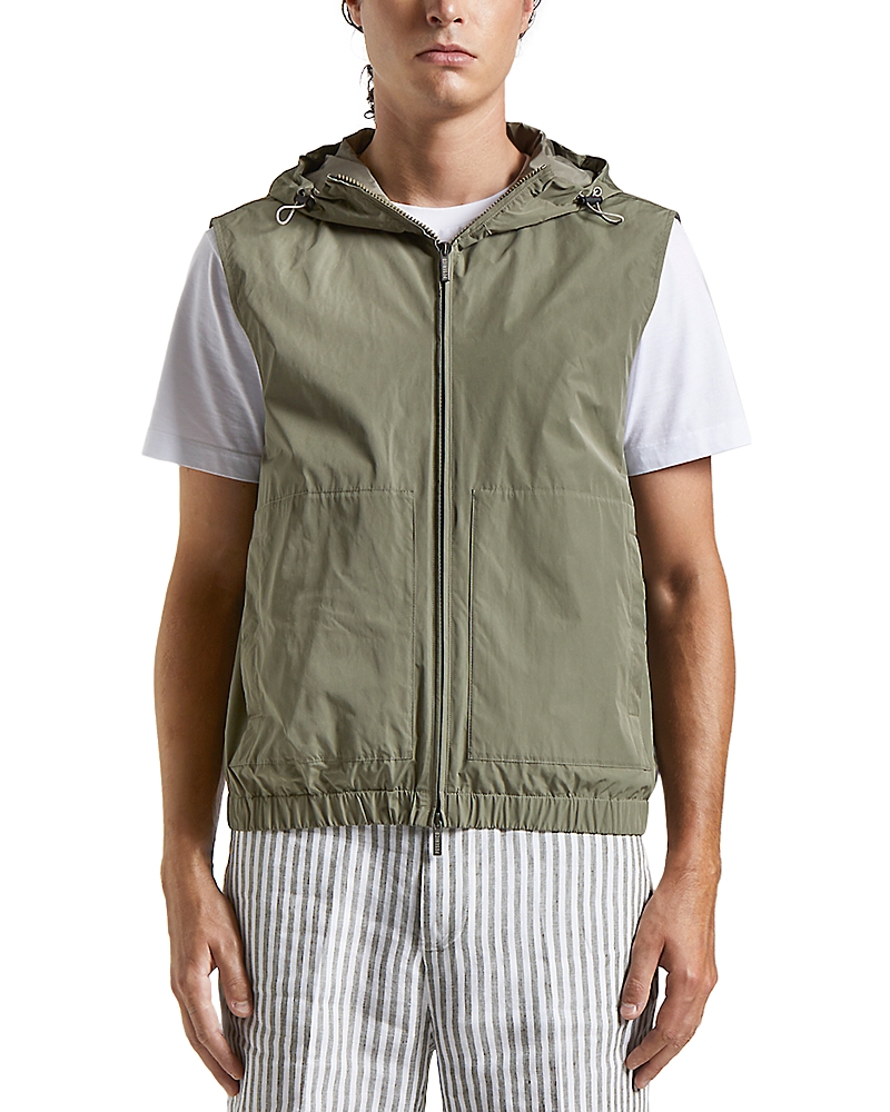 Shop Peserico Hooded Double Slider Vest In Mediterran