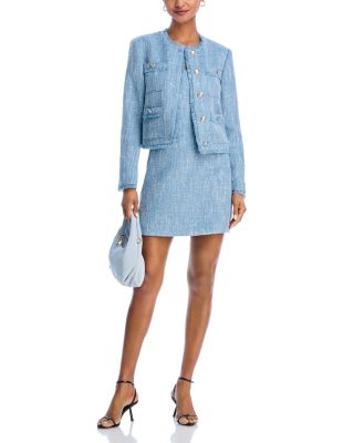 AQUA - Boucle Tweed Jacket & Boucle Tweed Tank Dress