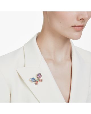 Idyllia Multicolor Crystal Butterfly Pendant Necklace, 25.5"-29.5"