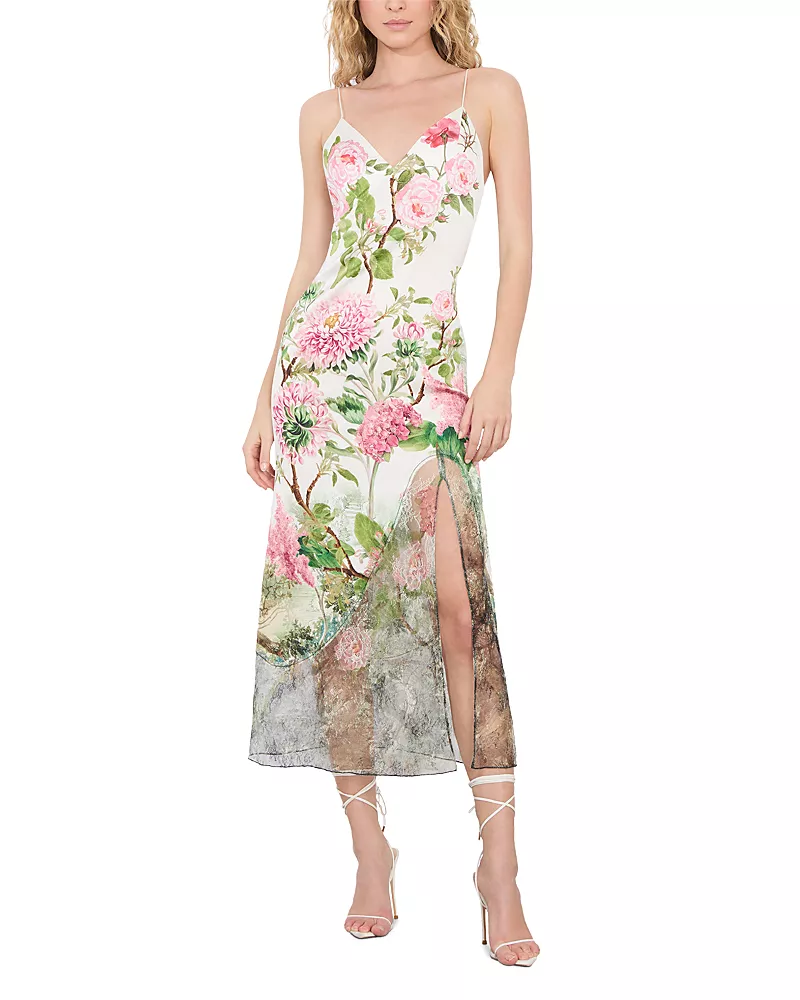 Alice and Olivia Julietta Cutaway Lace Trim Dress
