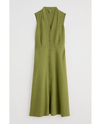 Women's Sleeveless Carved Wood Dress