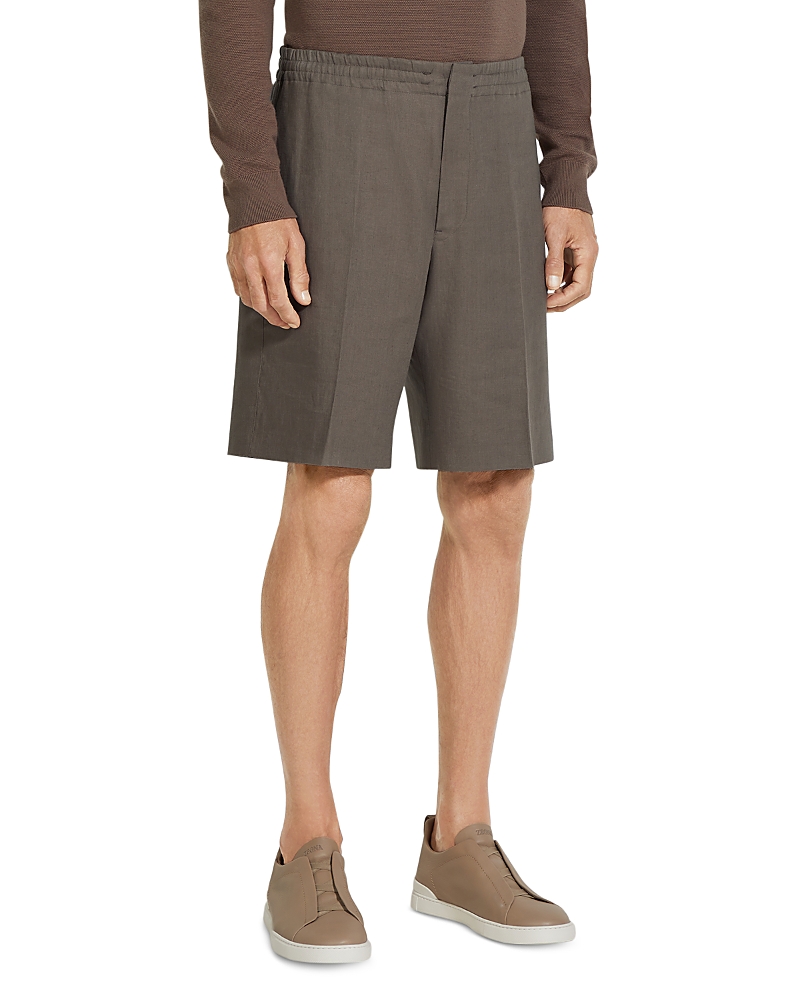 Zegna Brown Oasi Lino Short Pants In Brown