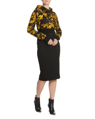 Acanthus Print Cropped Hoodie