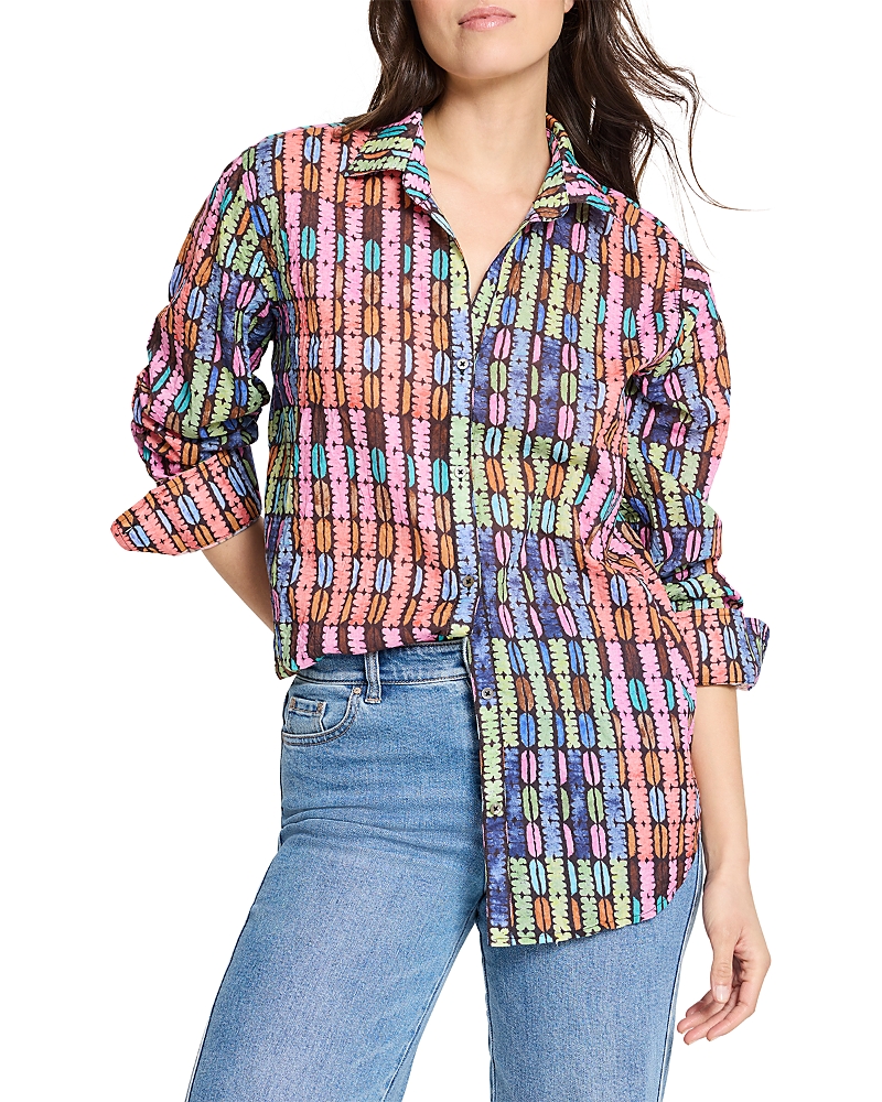 Nic+Zoe Rainbow Macaroon Boyfriend Shirt