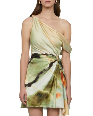 amur elowen mini dress AMUR Elowen Mini Dress in Ivory,Sage