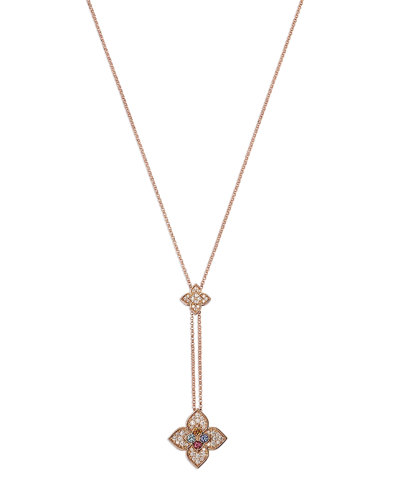 Roberto Coin 18K Rose Gold Venetian Princess Carnival Multi Gemstone & Diamond Lariat Necklace, 16