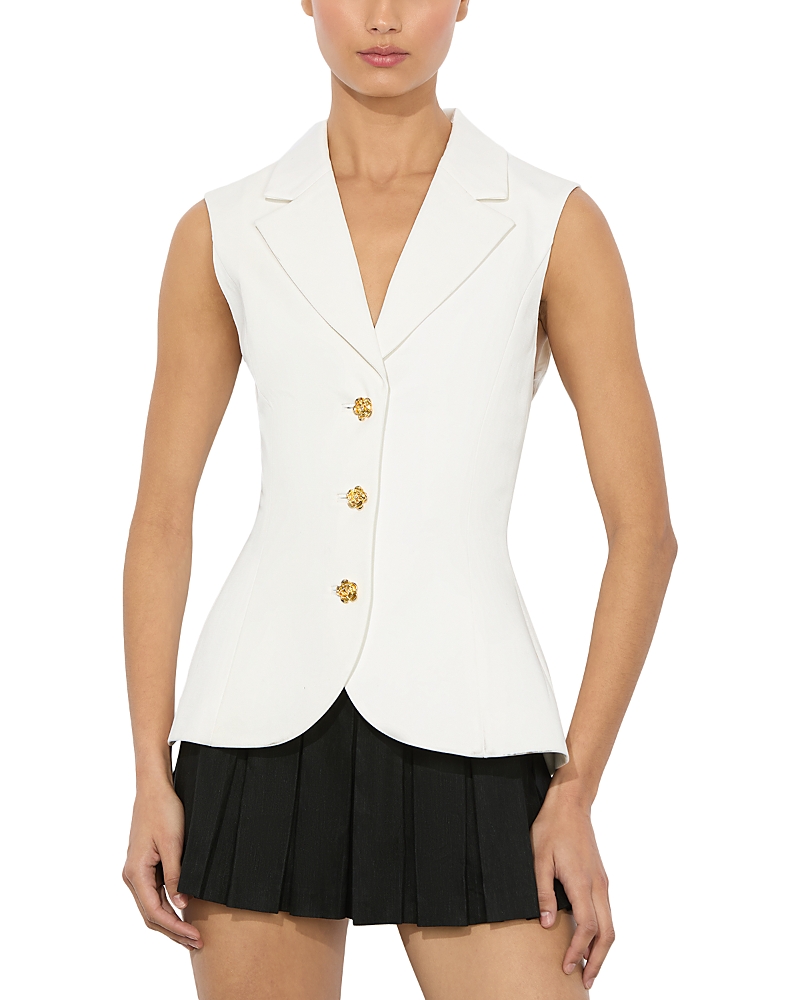 Shop Alice And Olivia Sammie Sculpted Blazer In Off White