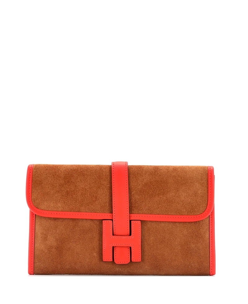 PRE-OWNED HERMES PRE-OWNED HERMES 29 JIGE ELAN CLUTCH DOBLIS SUEDE
