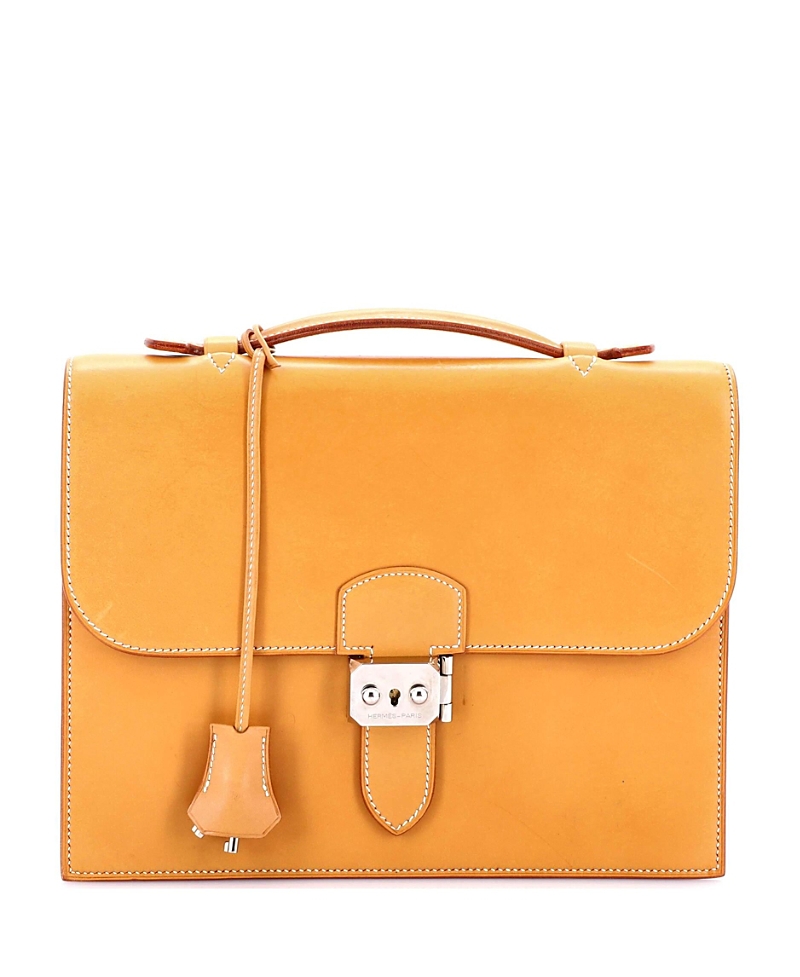 Pre-owned Pre-owned Hermes Hermes 27 Sac A Depeches Bag Vache Natural In Brown