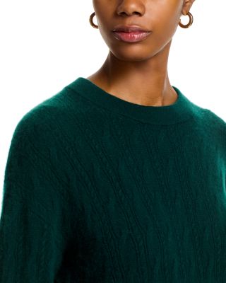 Cashmere Cable Collegiate Crewneck Sweater 