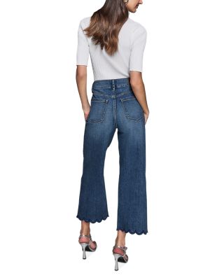 High Rise Scalloped Jeans in Coastal Blue