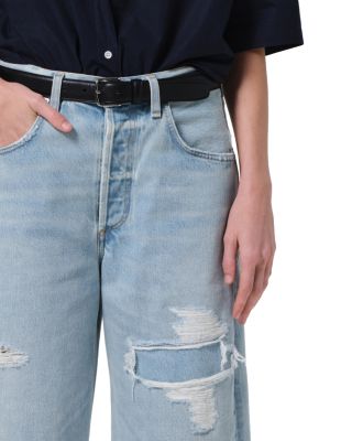 Ayla High Rise Raw Hem Crop Jeans in Vaquero