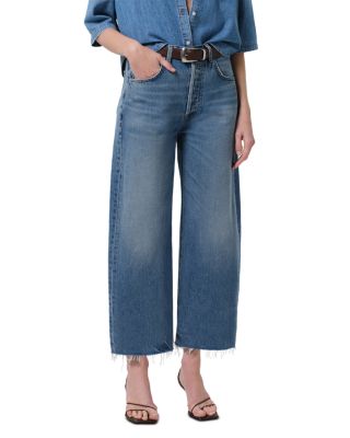 Ayla Raw Hem High Rise Crop Jeans in Telegraph