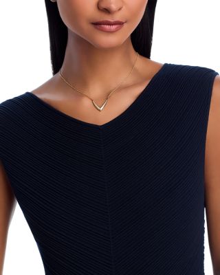 Diamond Chevron Necklace in 14K Yellow Gold, 0.30 tcw