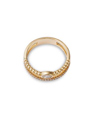 Diamond Double Row Band Ring in 14K Yellow Gold, 0.30 tcw 