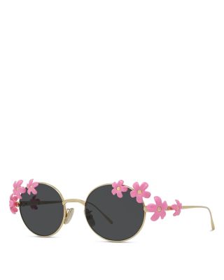 Signature Flower Framed Yellow Oval Sunglasses, 51mm