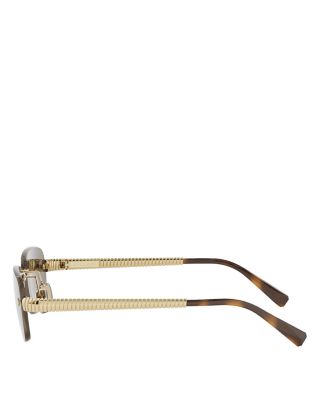 Tubogas Gold Rectangular Sunglasses, 55mm