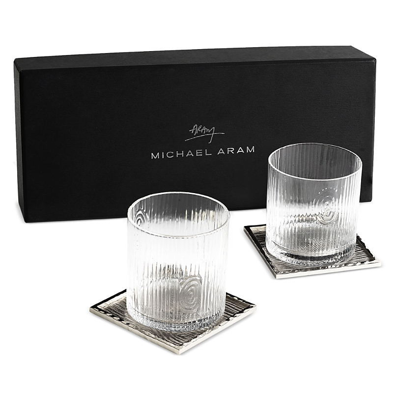 Michael Aram Ivy And Oak Glasses And Coasters Gift Set