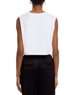 Margo Sleeveless Cropped Henley Top