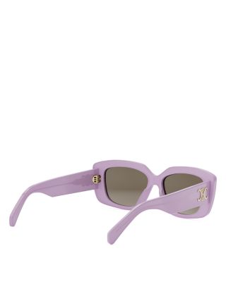 Triomphe Violet Geometric Sunglasses, 55mm