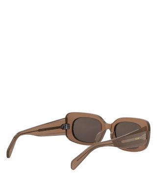 3 Dots Brown Rectangular Sunglasses, 51mm 