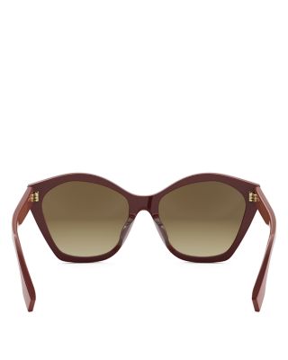 Lettering Red Geometric Sunglasses, 56mm