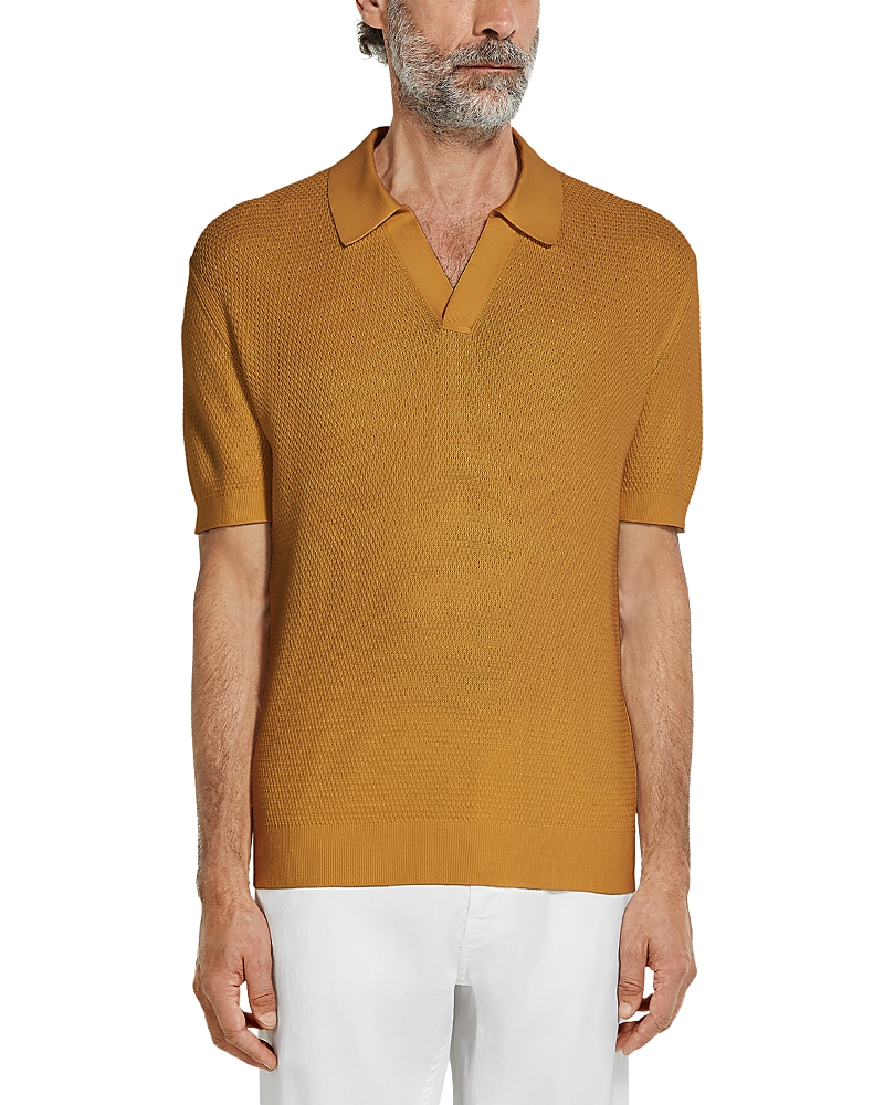 Shop Zegna Premium Polo Shirt In Ocher
