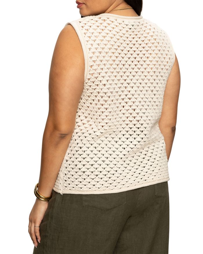 Open Stitch Shell Palm Sweater