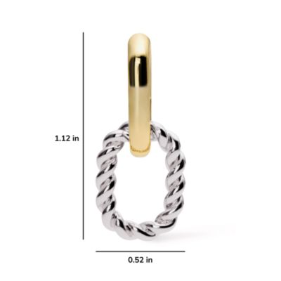 Double Ash Double Two Tone Hoop Earrings