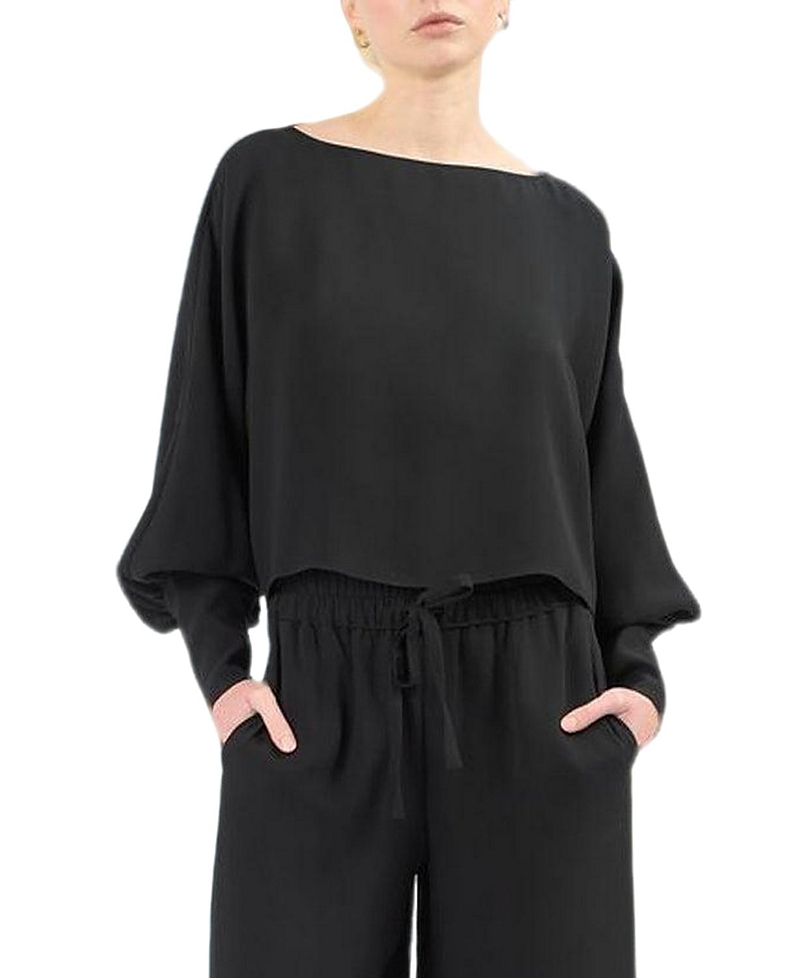 Careste Boatneck Bolero Top In Black