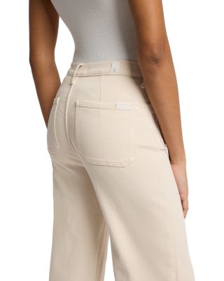 Ultra High Rise Cropped Flare Jeans in Creme