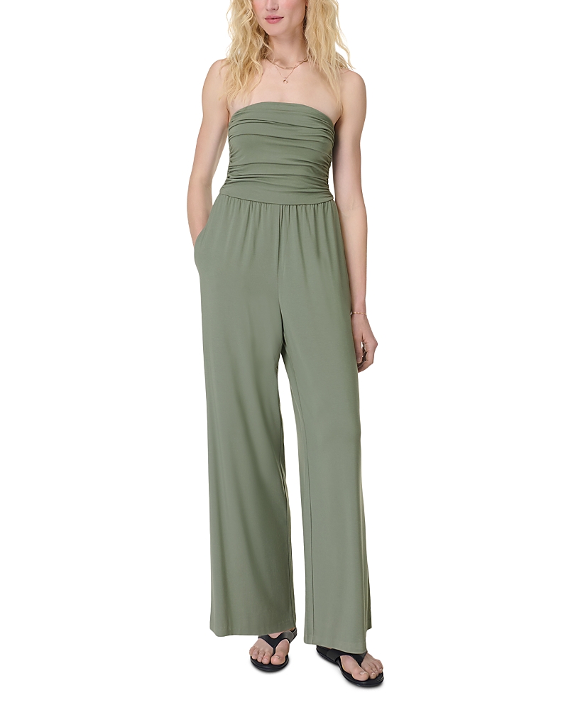 Sweaty Betty Strapless Wide Leg Jumpsuit In Willow Green