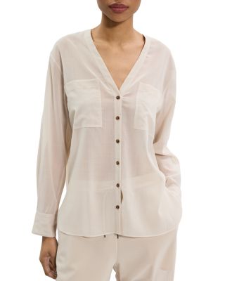 Oversized Collarless Shirt 