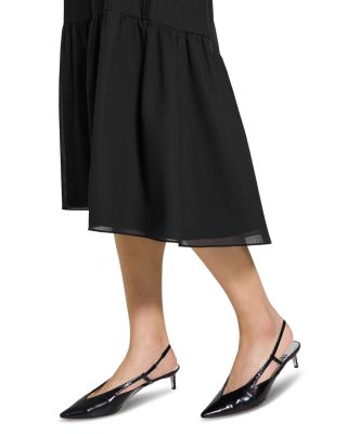 Tie Neck Tiered Midi Dress