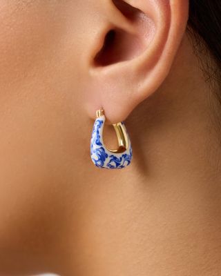 Statement Earrings - Dakota Marble Blue