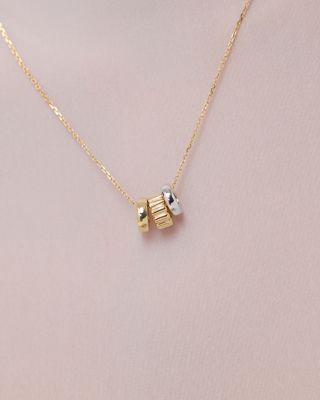 Gold Pendant Two Tone Galaxy Necklace